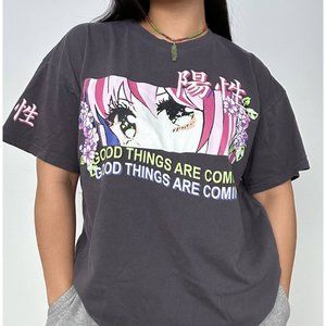 Range Kiss Anime Affirmation Women's Graphic Tee XL